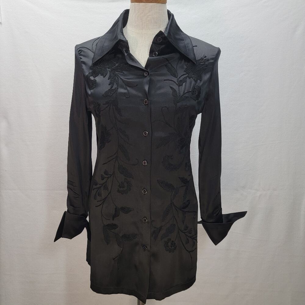 ROCCOBAROCCO FASHIONS EMBROIDERED, BLACK, SIZE 8 *